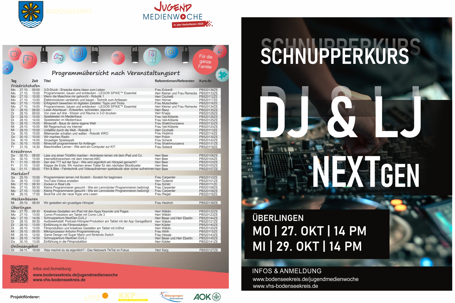 Jugendmedienwoche 2025 Bodenseekreis. DJ & LJ Schnupperkurs NextGen