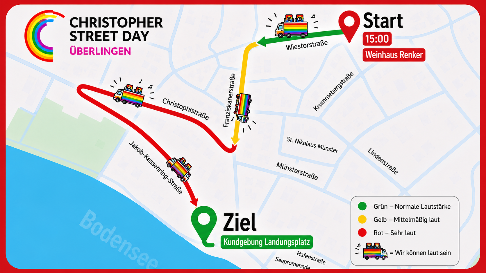 Wegkarte der Parade. Startpunkt Weinhaus Renker ÜB